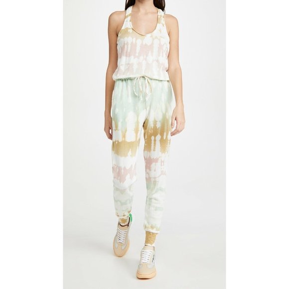 Young Fabulous & Broke YFB Eberhart Jumpsuit Willowgreen Geode Wash ( S )